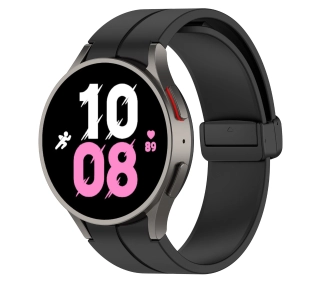 Bizon Strap Watch Silicone L do Galaxy Watch FE/7/6/6 Classic/5/5 Pro/4/4 Classic Czarny