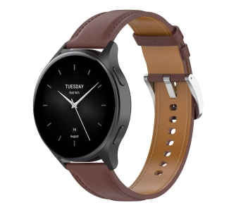 Pasek Bizon skórzany Casual QuickRelease 22mm Ciemno-brązowy