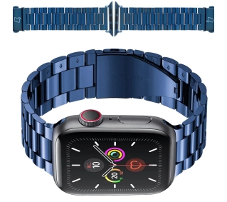 Bizon ze stali nierdzewnej Aura do Apple Watch 49/46/45/44/42mm Niebieski