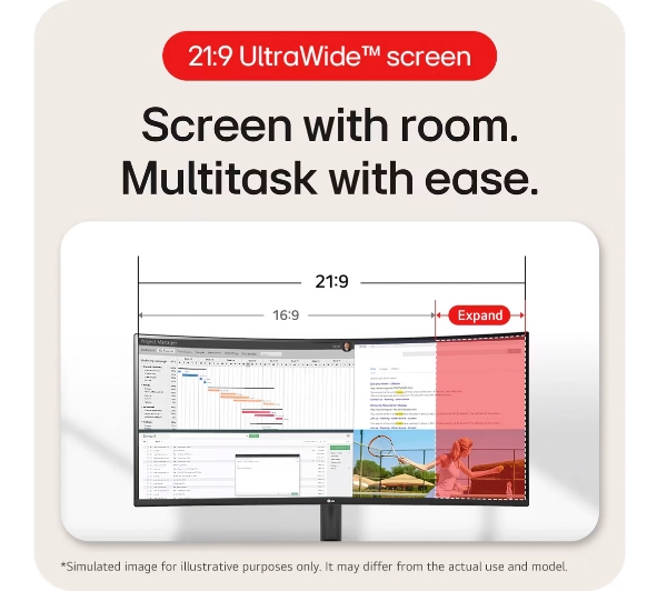 LG 34WR50QK-B 34" 3K VA 100Hz 5ms Zakrzywiony - Kup na Raty - RRSO 0%