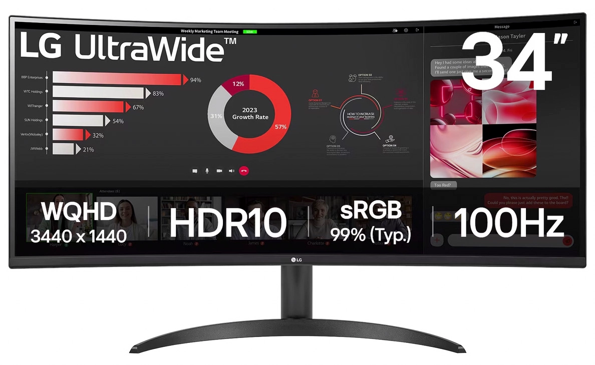 Monitor LG 34WR50QK-B 34" 3K VA 100Hz 5ms Zakrzywiony