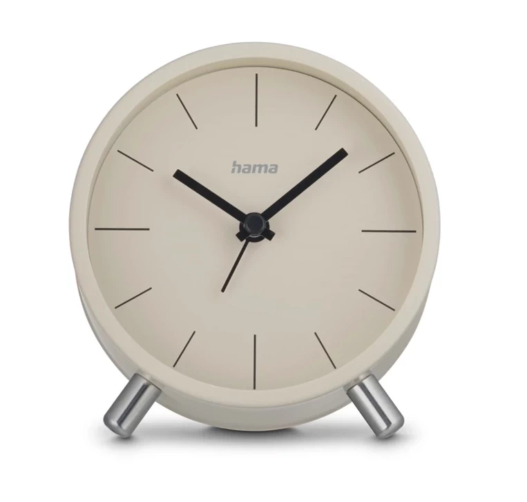 Budzik Hama Flores Średnica 11cm Sterowany sygnałem radiowym Beżowy