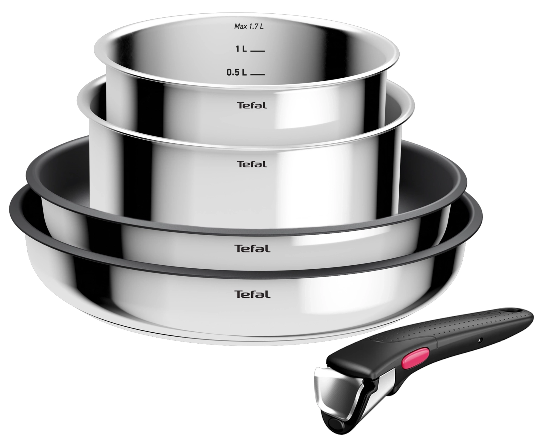 Zestaw garnków Tefal Ingenio Cook Eat L881S504 Indukcja Stal nierdzewna 5 elementów