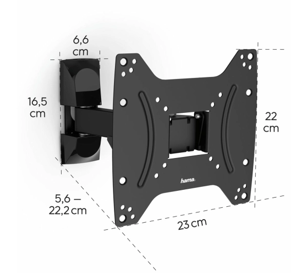 Hama 220821 Fullmotion 1 Ramię od 19" do 48" Max 20kg