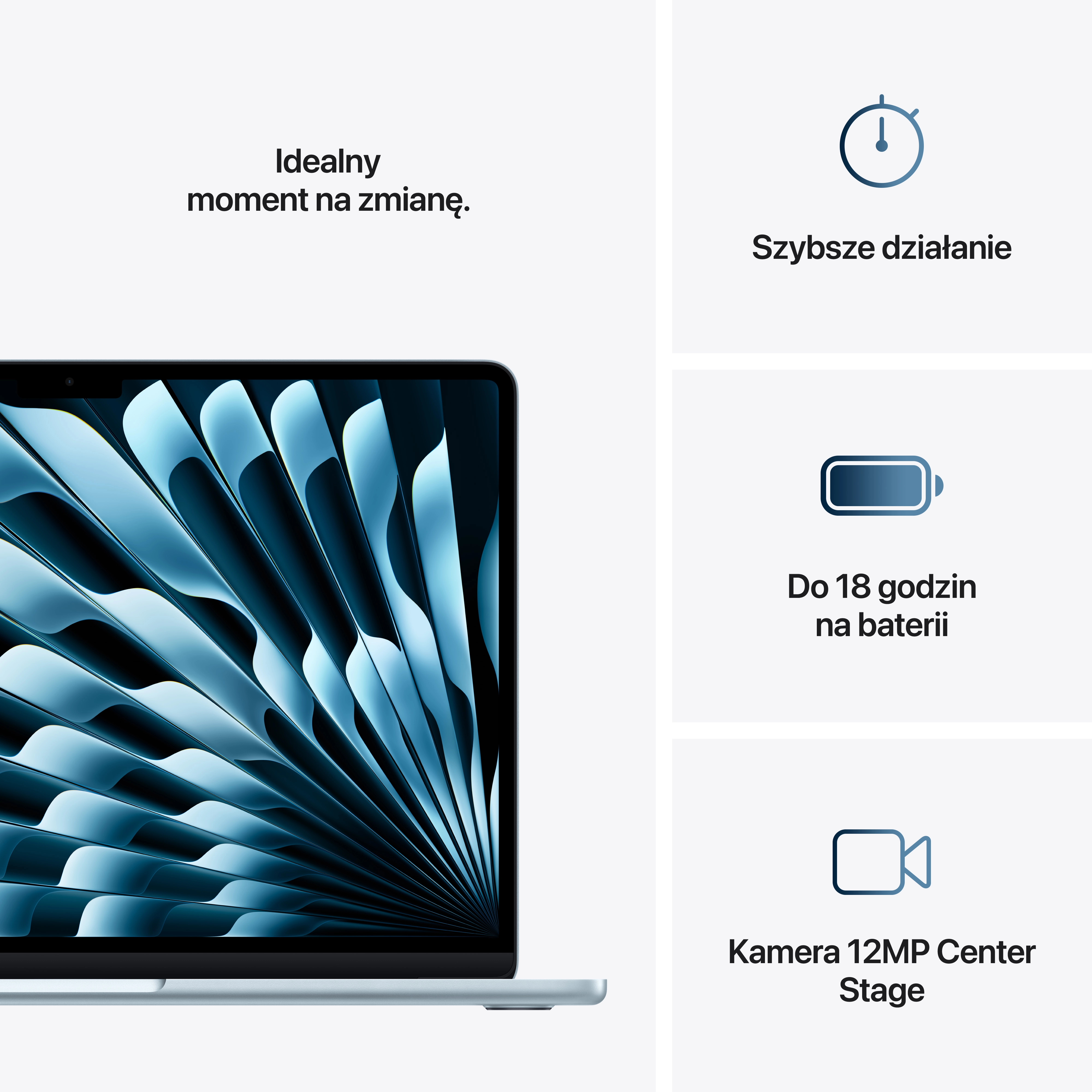 Apple MacBook Air 2025 13,6" M4 16GB RAM 256GB Dysk macOS Błękitny