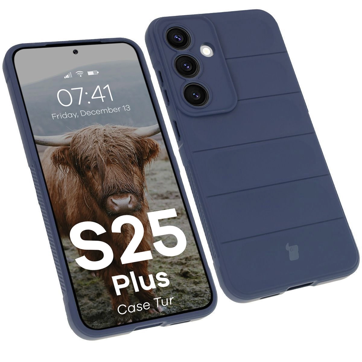 Etui Bizon Tur do Galaxy S25 Plus Granatowy