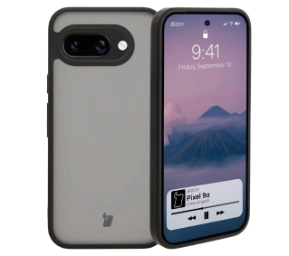Bizon Angelo do Google Pixel 9a Przydymione z czarną ramką