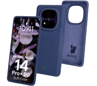 Bizon Silikonowe Soft do Xiaomi Redmi Note 14 Pro Plus 5G Ciemno-niebieski