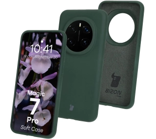 Bizon Silikonowe Soft do Honor Magic7 Pro Ciemnozielony