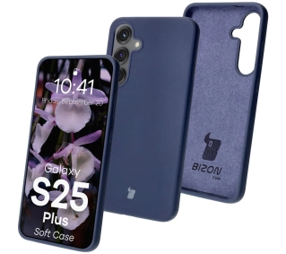 Bizon Silikonowe Soft do Galaxy S25 Plus Ciemno-niebieski