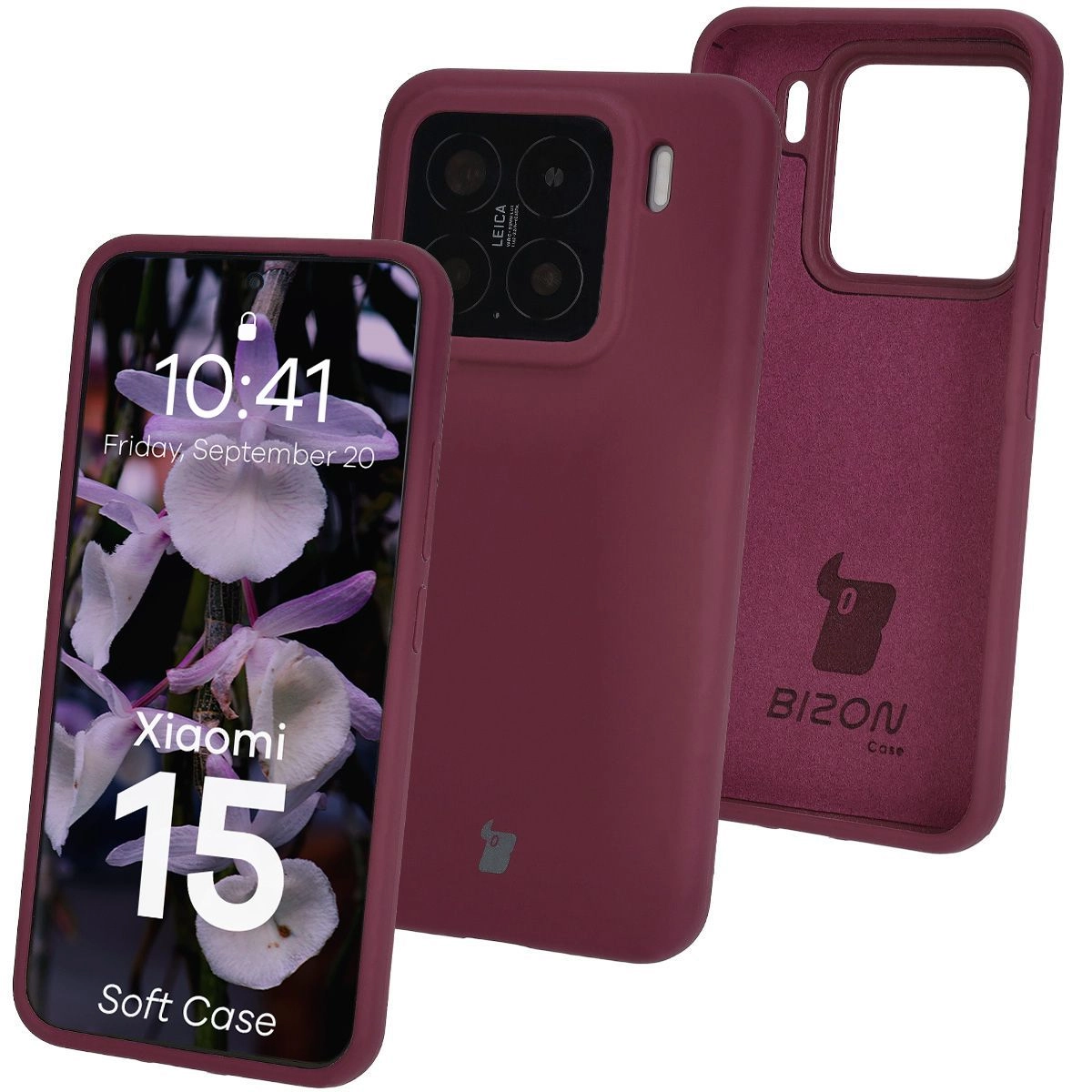 Etui Bizon Silikonowe Soft do Xiaomi 15 Ciemno-fioletowy