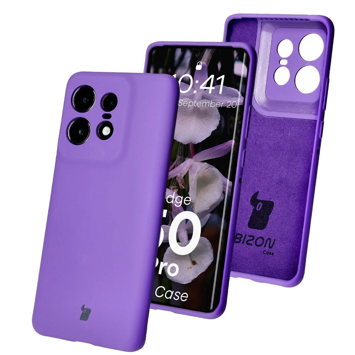 Etui Bizon Silikonowe Soft do Motorola Edge 50 Pro Fioletowy