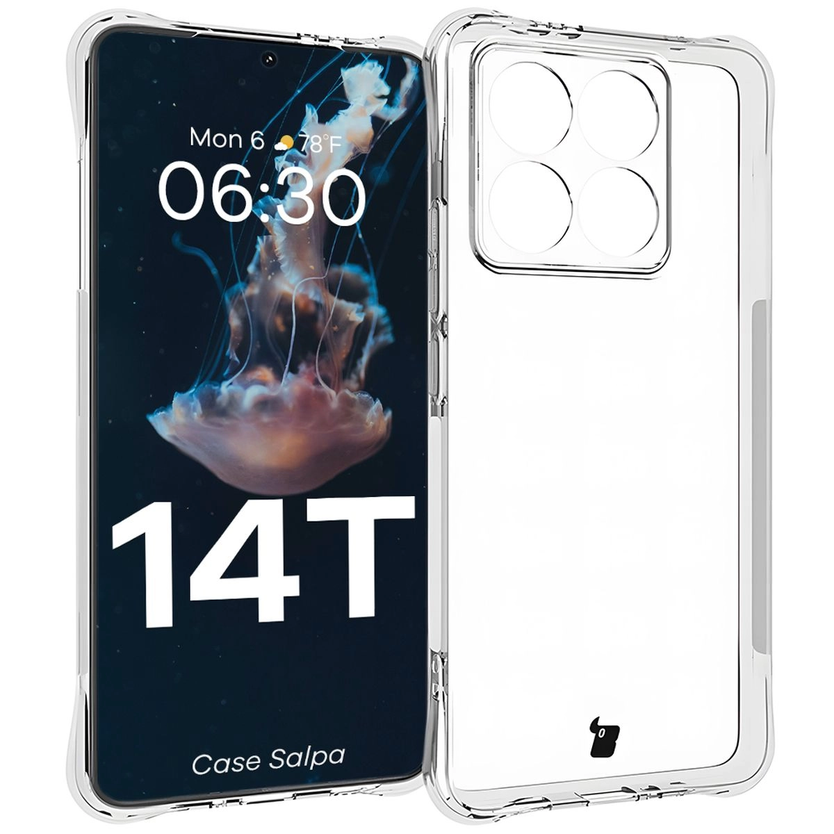 Etui Bizon Elastyczne Salpa do Xiaomi 14T Przezroczysty