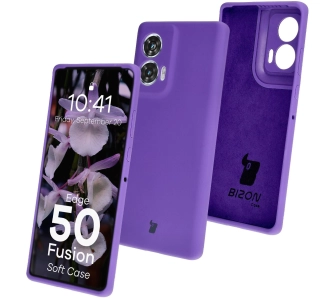 Etui Bizon Silikonowe Soft do Motorola Edge 50 Fusion Fioletowy