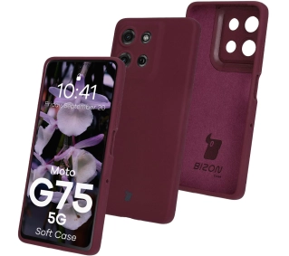 Bizon Silikonowe Soft do Motorola Moto G75 5G Ciemno-fioletowy