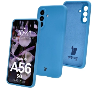 Etui Bizon Silikonowe Soft do Galaxy A56 5G Niebieski