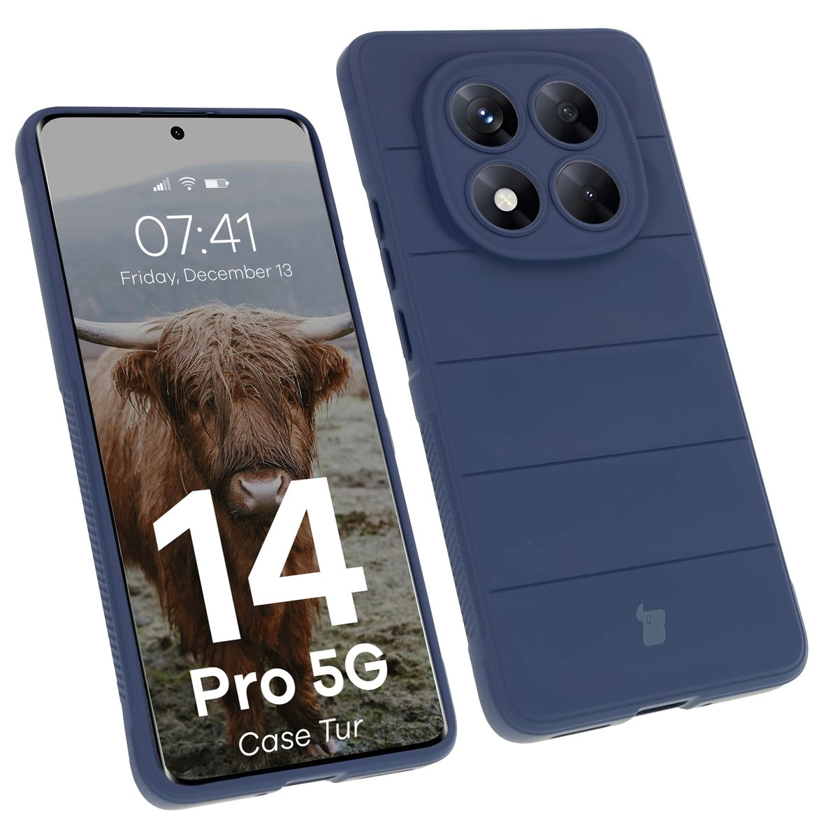 Etui Bizon Tur do Xiaomi Redmi Note 14 Pro 5G / Poco X7 Granatowy