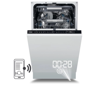 Zmywarka Haier i-Pro Shine Seria 4 XI1C1TB4LPCFB 44,8cm Funkcje AI Automatycznie otwierane drzwi Zdalne sterowanie