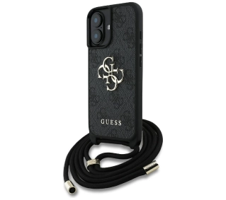 Guess 4G Big Logo Cord Stap Crossbody do iPhone 16 Pro Czarny