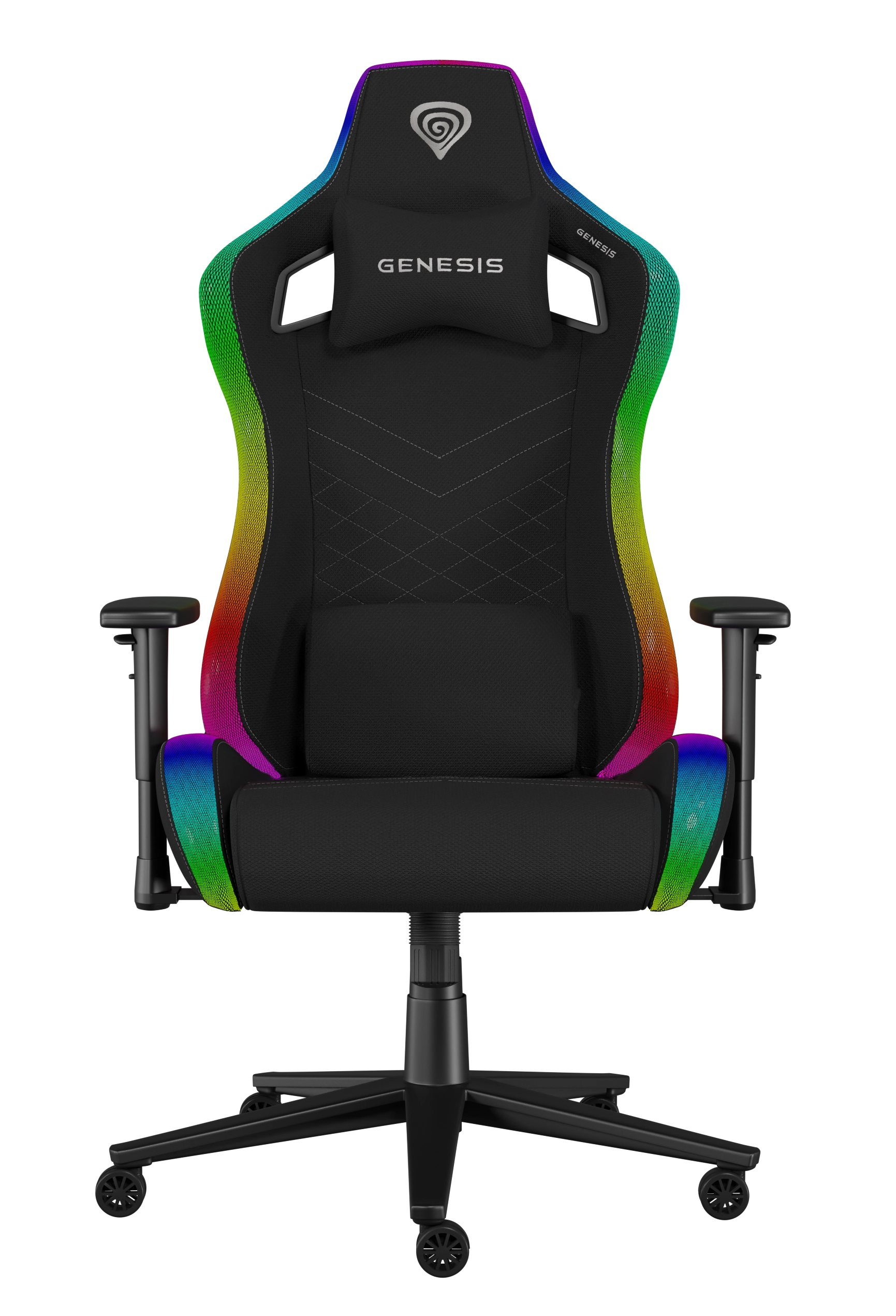 Fotel Genesis Trit 660 RGB Gamingowy do 150kg Tkanina Czarny