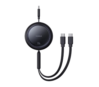 Baseus USB-C 2w1 Bright Mirror 100W 1m Czarny