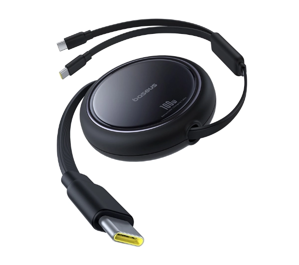 Baseus USB-C 2w1 Bright Mirror 100W 1m Czarny