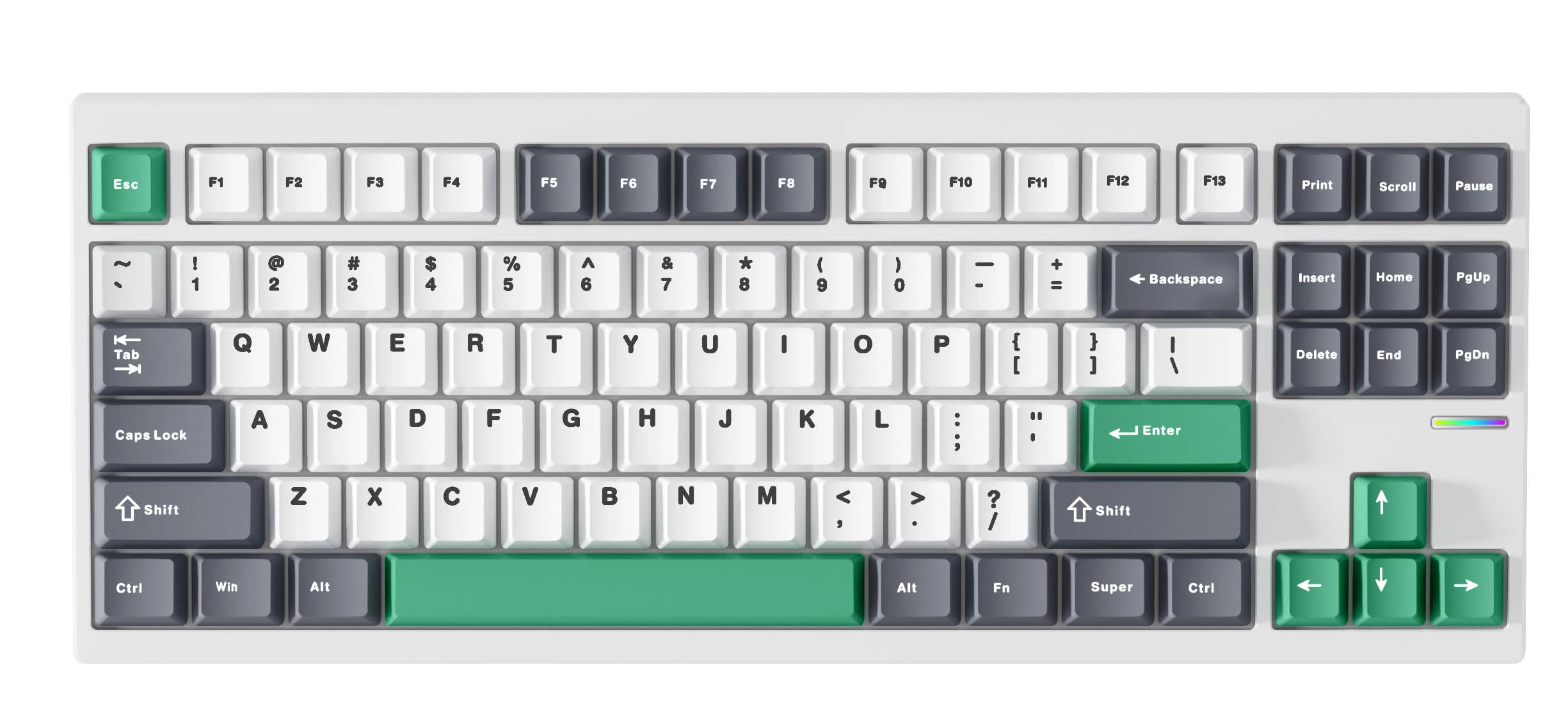 Klawiatura mechaniczna MCHOSE GX87 Lite Matcha Latte v2 Biało-zielony