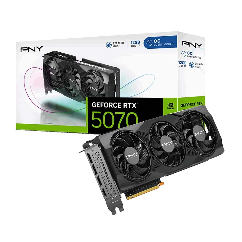 Karta graficzna PNY GeForce RTX 5070 Overclocked Triple Fan 12GB GDDR7 192bit DLSS 4
