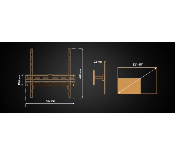 Reinston EUP02 od 32" do 65" Max 35kg Płaski