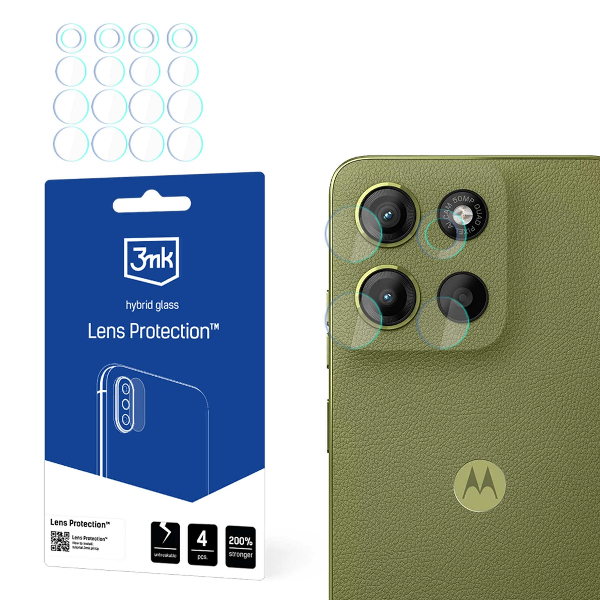 Szkło hybrydowe 3mk Lens Protection do Motorola Moto G15 / G15 Power