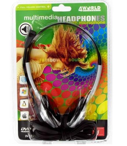 Słuchawki przewodowe z mikrofonem 4World 2994