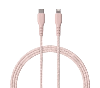 QUALO USB-C do Lightning 1,5m 2,4A Różowy