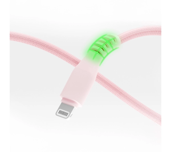 QUALO USB-C do Lightning 1,5m 2,4A Różowy