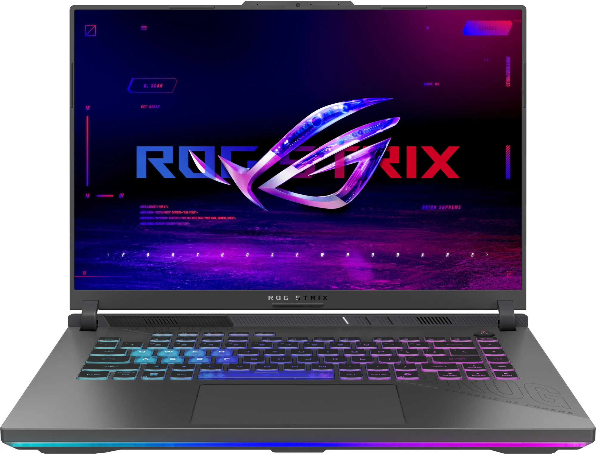 Laptop gamingowy ASUS ROG Strix G16 G614PR-R9161W 16" 165Hz R9 8940HX 16GB RAM 1TB Dysk SSD RTX5070Ti DLSS4 Win11 Szary Funkcje AI