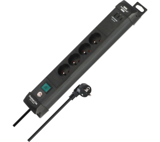 Brennenstuhl Premium-Line 4 gniazda 1,8m USB-C PD 65W USB-A 18W Czarny