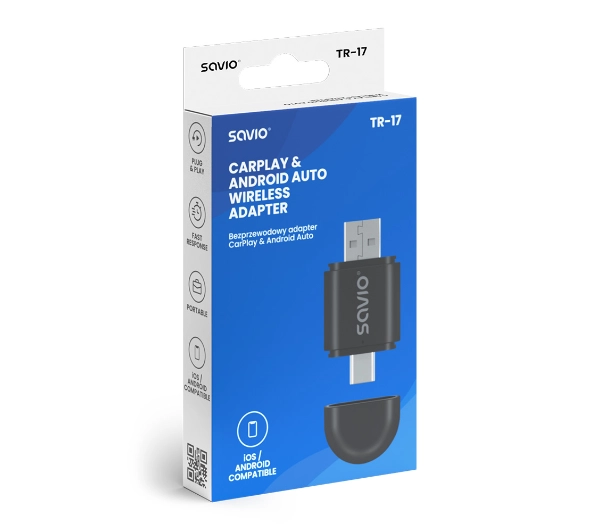 Savio Bezprzewodowy CarPlay Android Auto TR-17