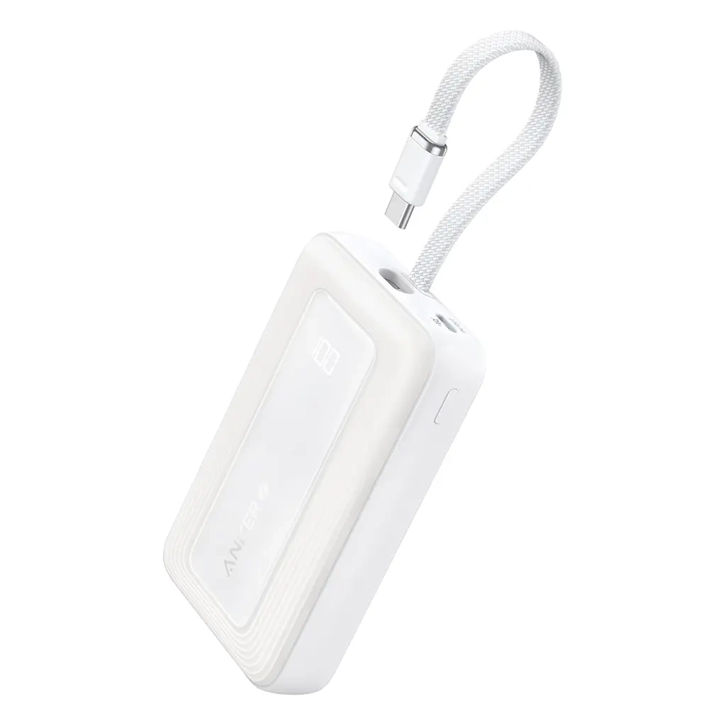 Powerbank Anker Zolo (A1689H21) 20000mAh 30W wbudowany kabel USB-C Biały