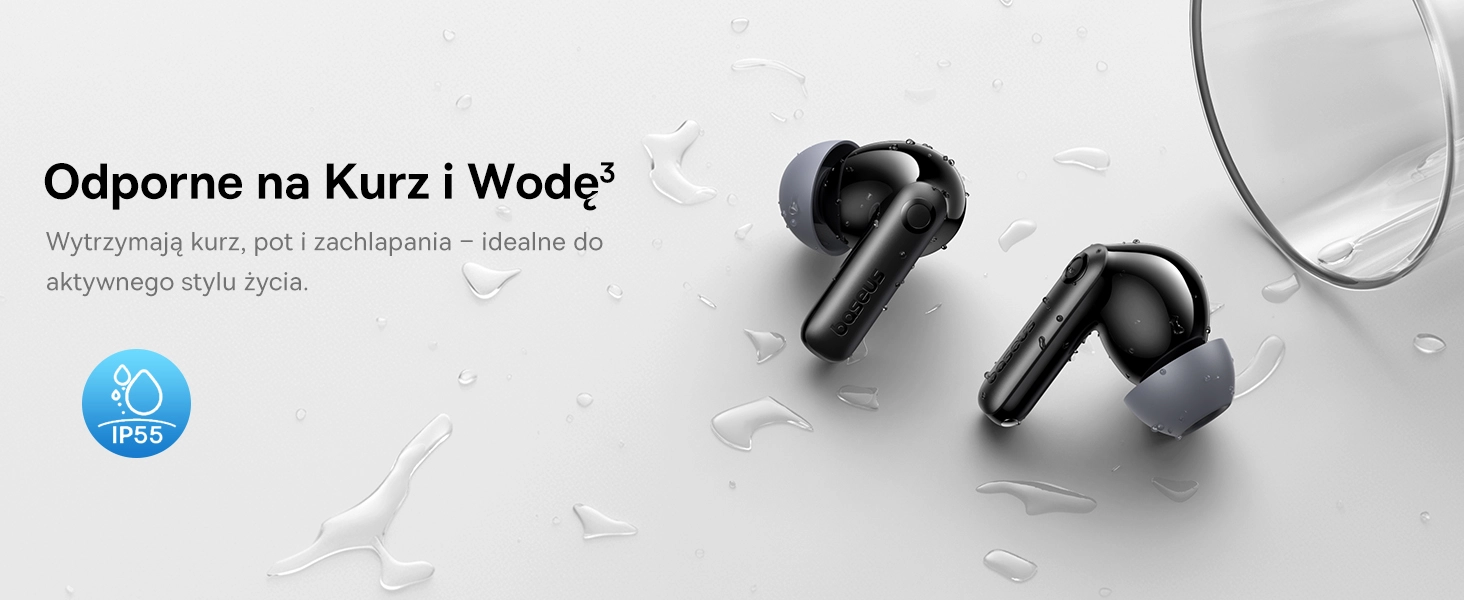 Słuchawki bezprzewodowe Baseus Bass BP1 Pro ANC Dokanałowe Bluetooth 6.0 Czarny