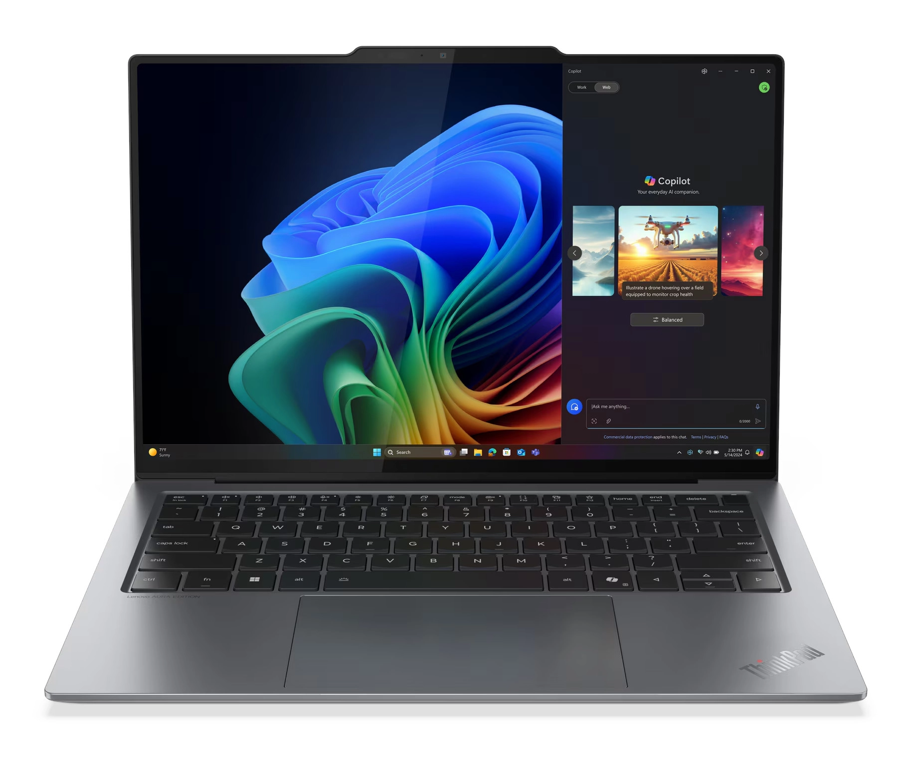 Laptop biznesowy Lenovo ThinkPad X9-14 Gen 1 OLED 14" Ultra 7 258V 32GB RAM 1TB Dysk SSD Win11 Pro Szary Funkcje AI