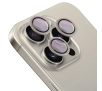 Szkło hartowane Bizon na aparat z aplikatorem Snap Lens do iPhone 15 Pro/15 Pro Max szara ramka