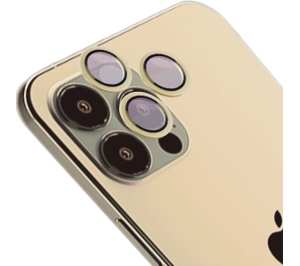 Szkło hartowane Bizon na aparat z aplikatorem Snap Lens do iPhone 12 Pro Max złota ramka