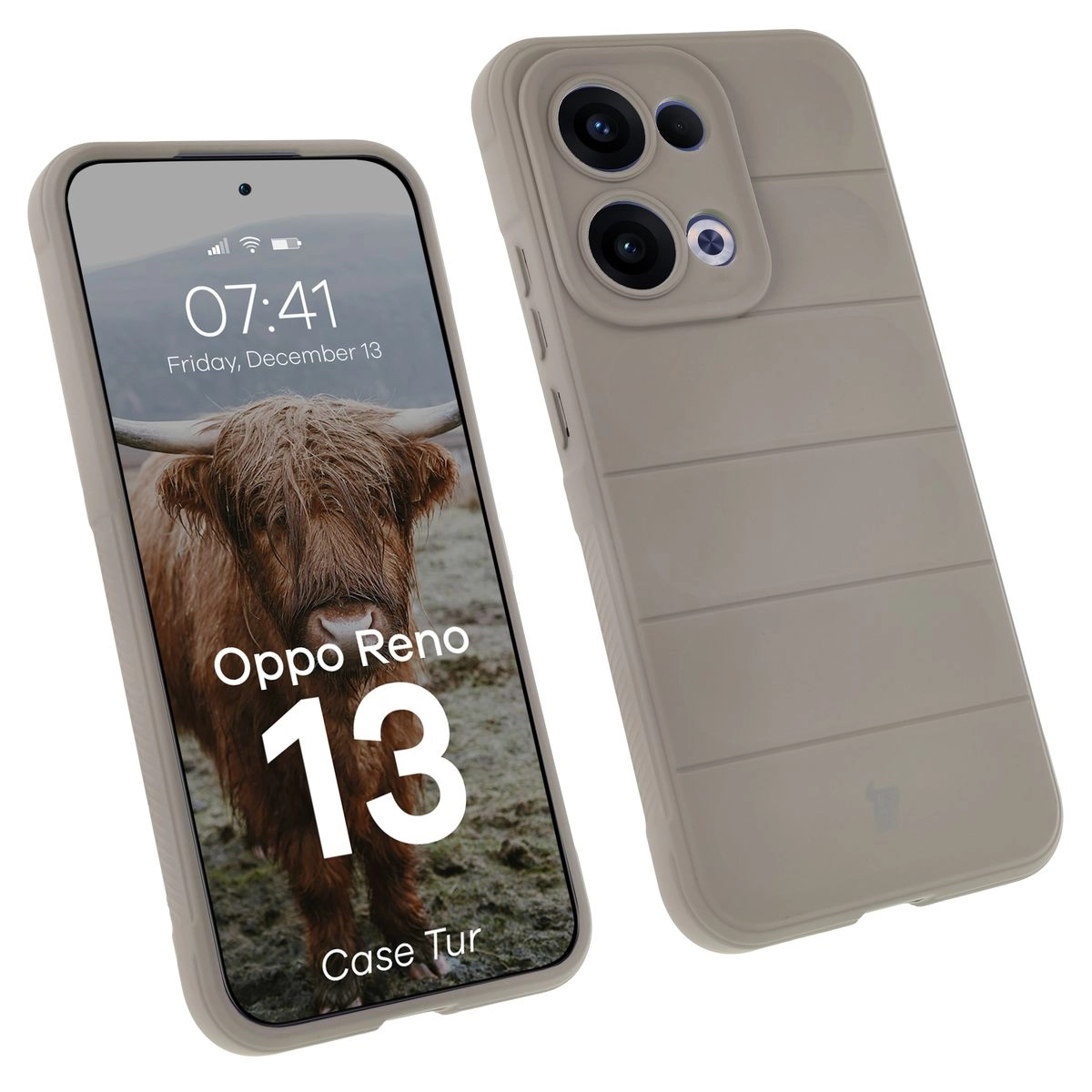 Etui Bizon Tur do Oppo Reno13 Jasnoszary