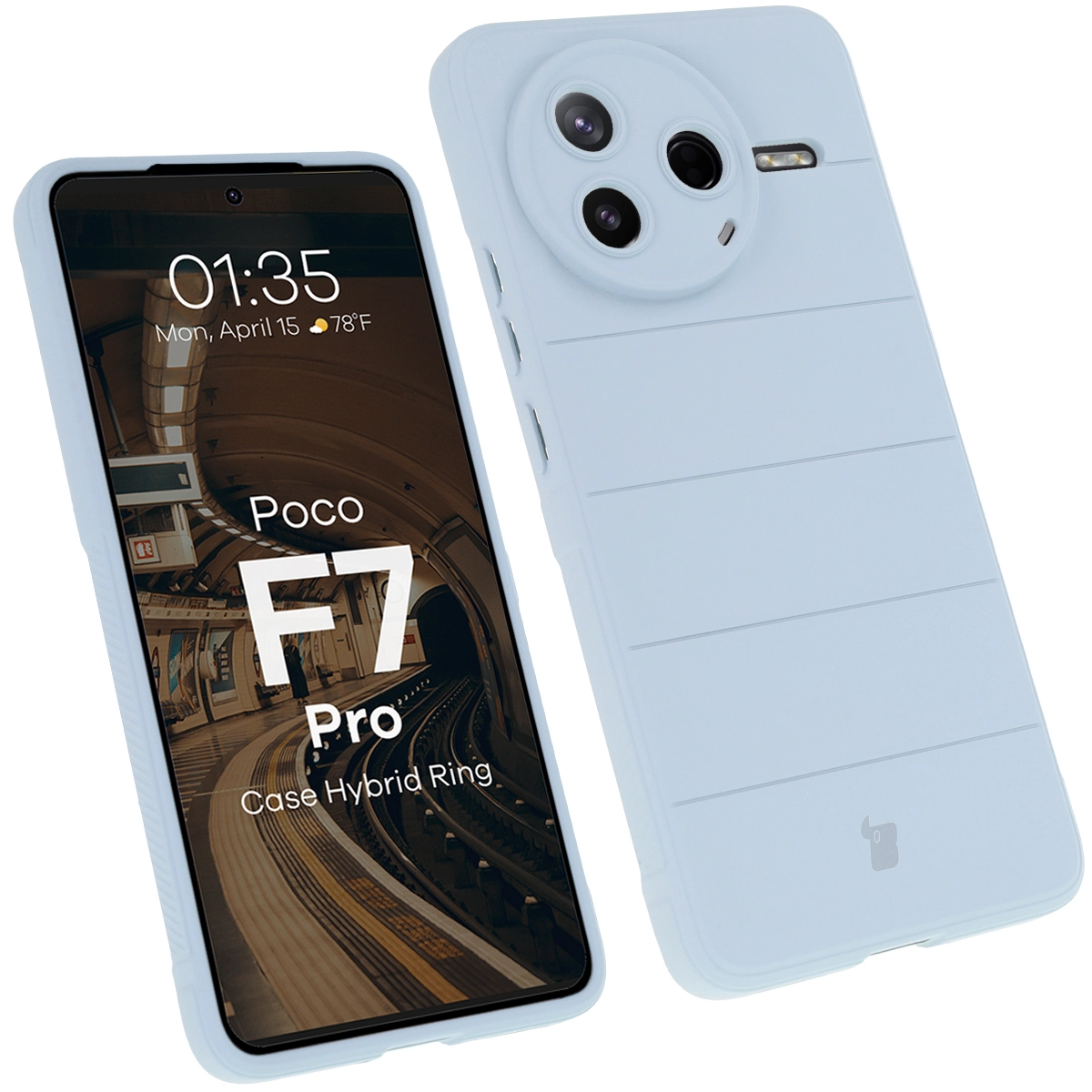 Etui Bizon Tur do Xiaomi Poco F7 Pro Jasnoniebieski
