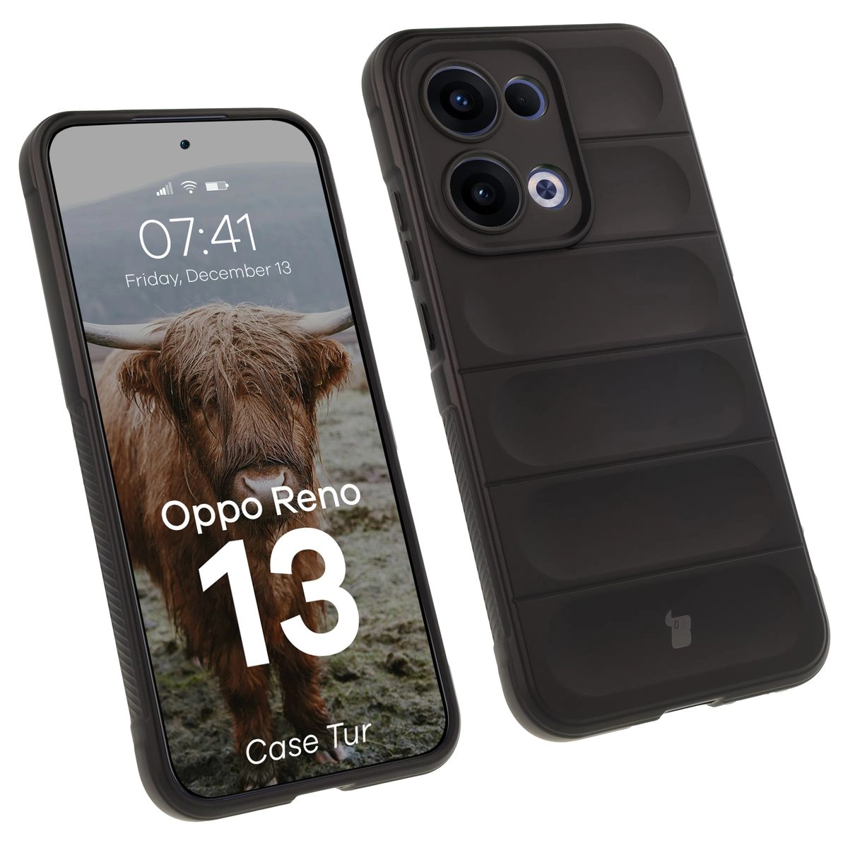 Etui Bizon Tur do Oppo Reno13 Czarny