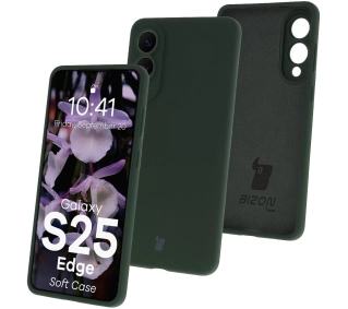 Bizon Silikonowe Soft do Samsung Galaxy S25 Edge Ciemnozielony