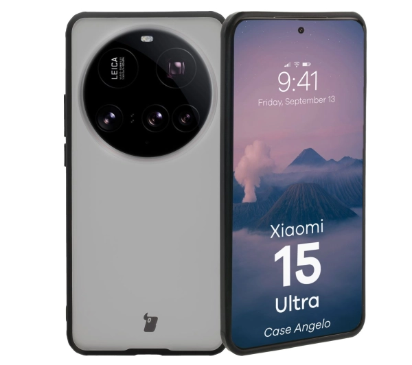 Bizon Angelo do Xiaomi 15 Ultra przydymione z Czarną ramką