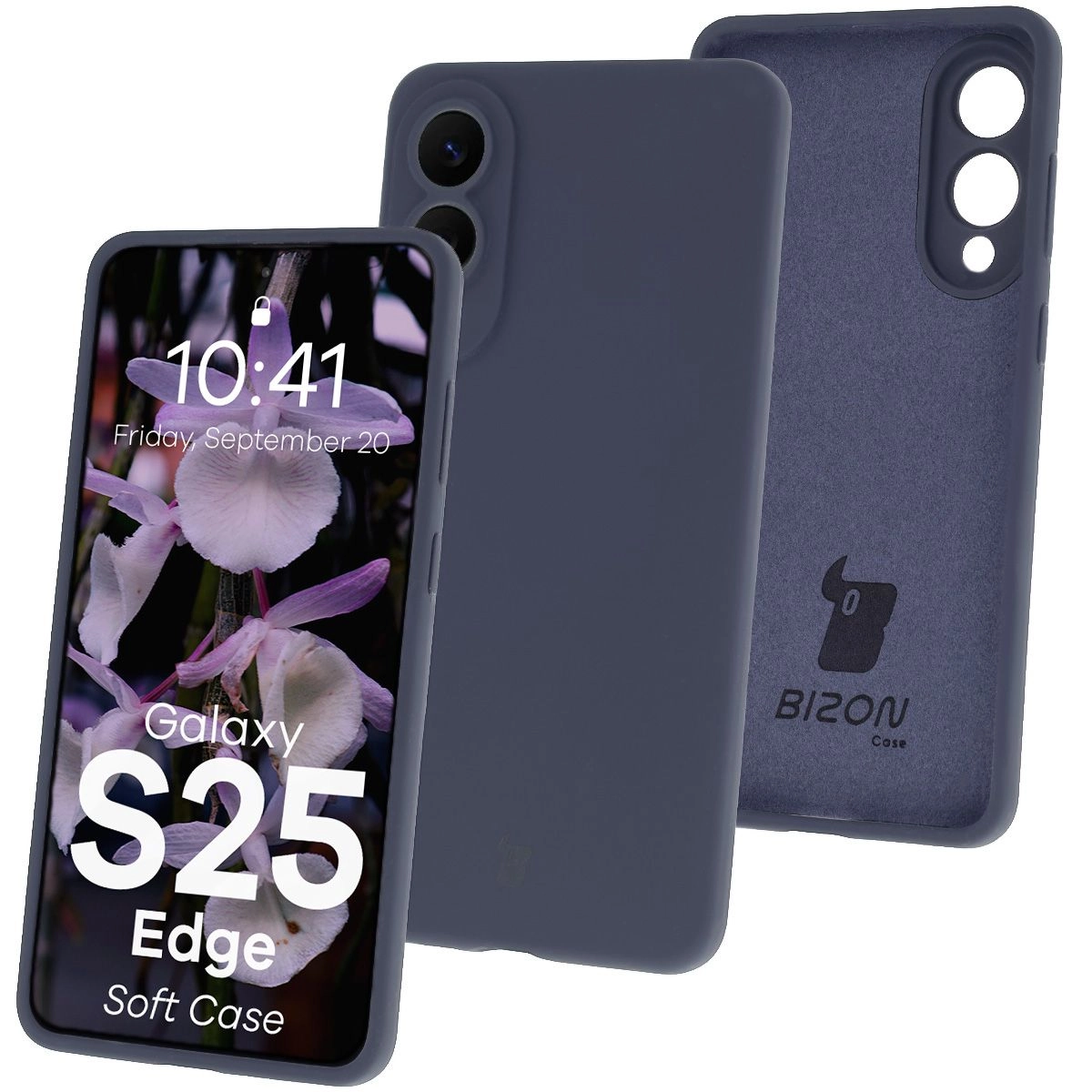 Etui Bizon Silikonowe Soft do Samsung Galaxy S25 Edge Granatowy