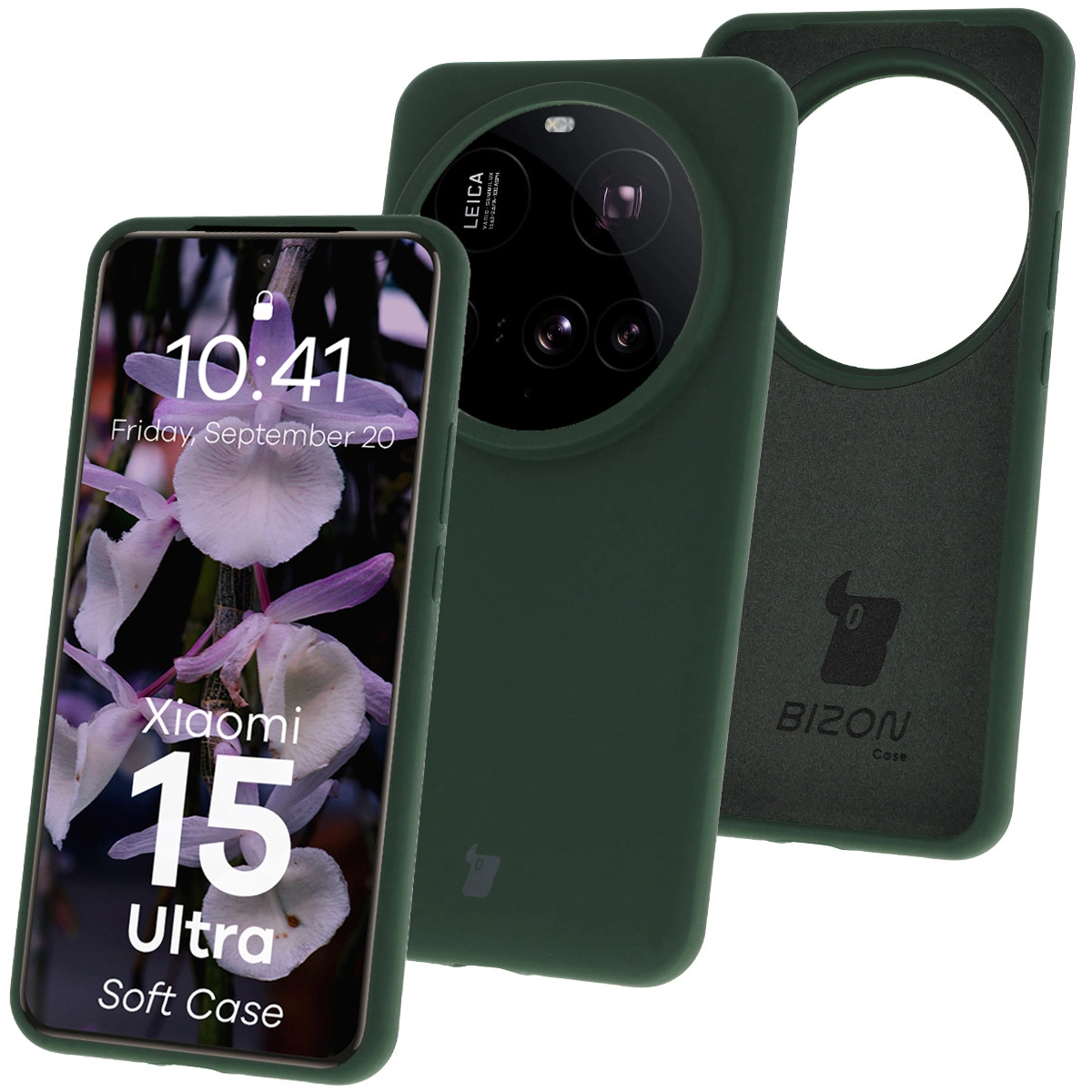 Etui Bizon Silikonowe Soft do Xiaomi 15 Ultra Ciemnozielony