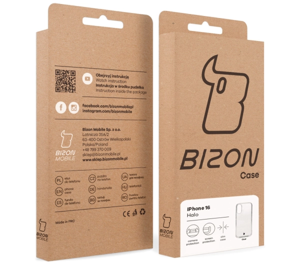 Bizon Halo do iPhone 16 Przezroczysty