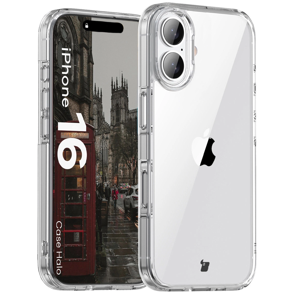 Etui Bizon Halo do iPhone 16 Przezroczysty